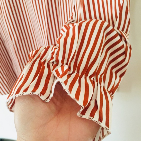 Shein  pink striped 3XL top with puff sleeve - Picture 2 of 8